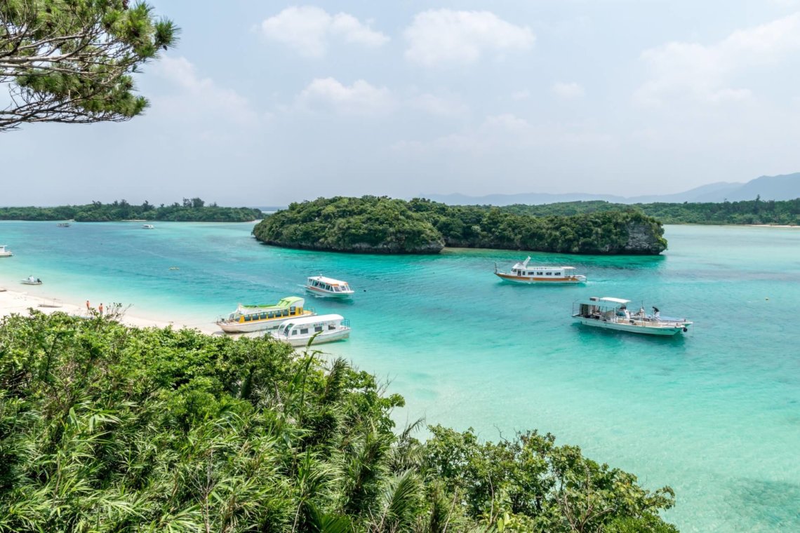 Kabira Bay on Ishigaki Island in the Yaeyama Islands group of Okinawa Japan