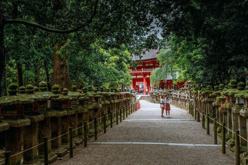 stone lanterns of Kasuga Taisha in Nara, Japan