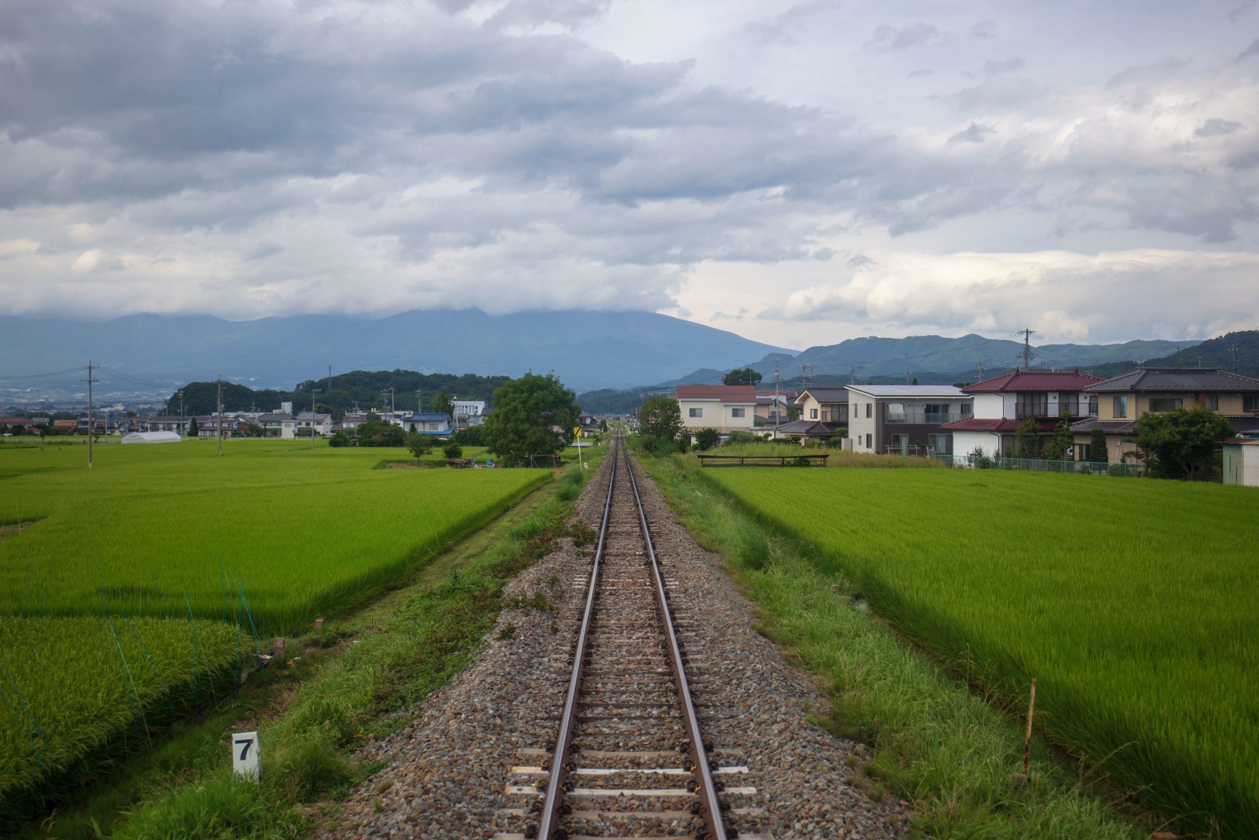 Rural train track Nagano Japan