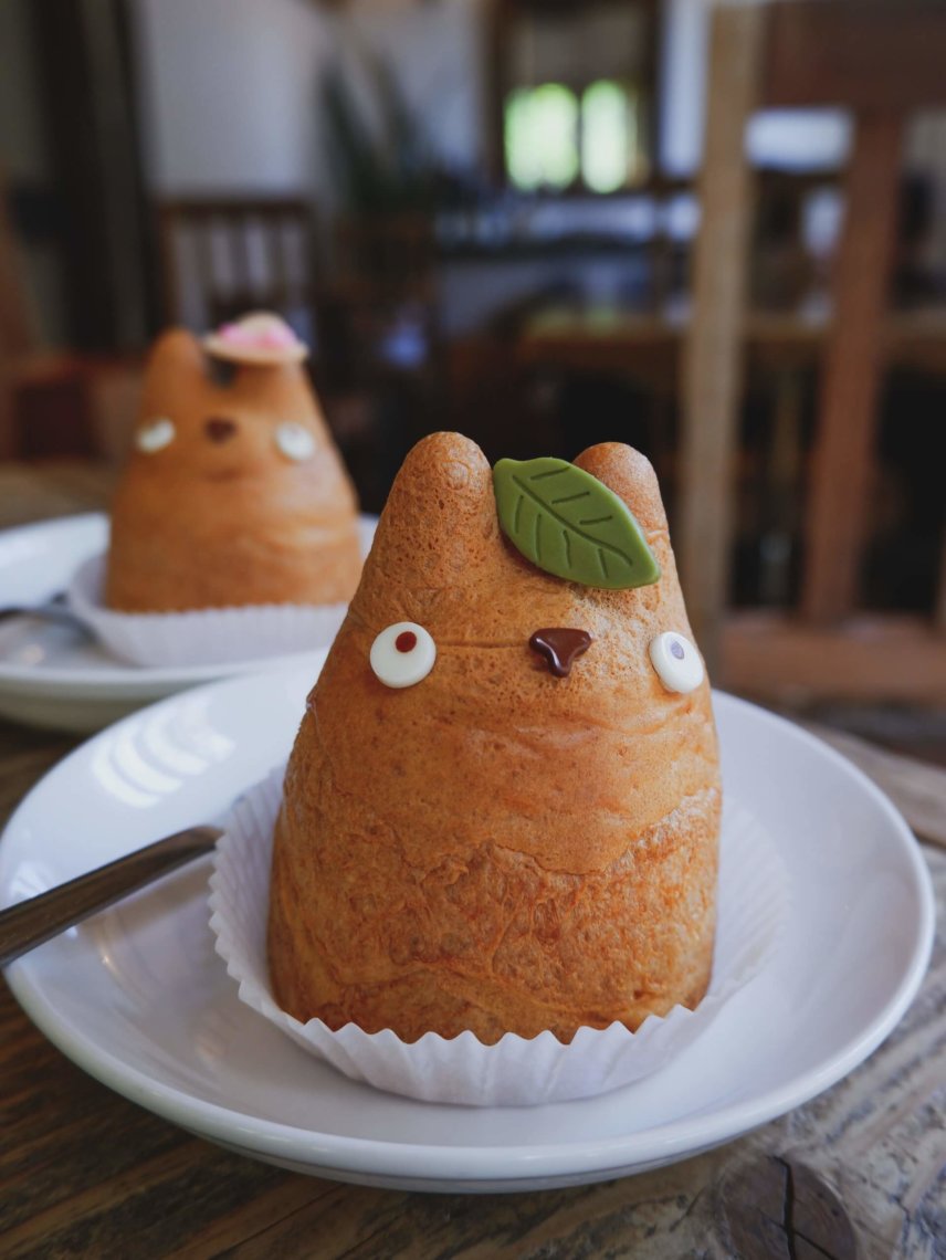 Totoro cream puffs at a cafe in Shimokitazawa Tokyo