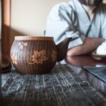 wooden teapot in a luxury ryokan in Japan