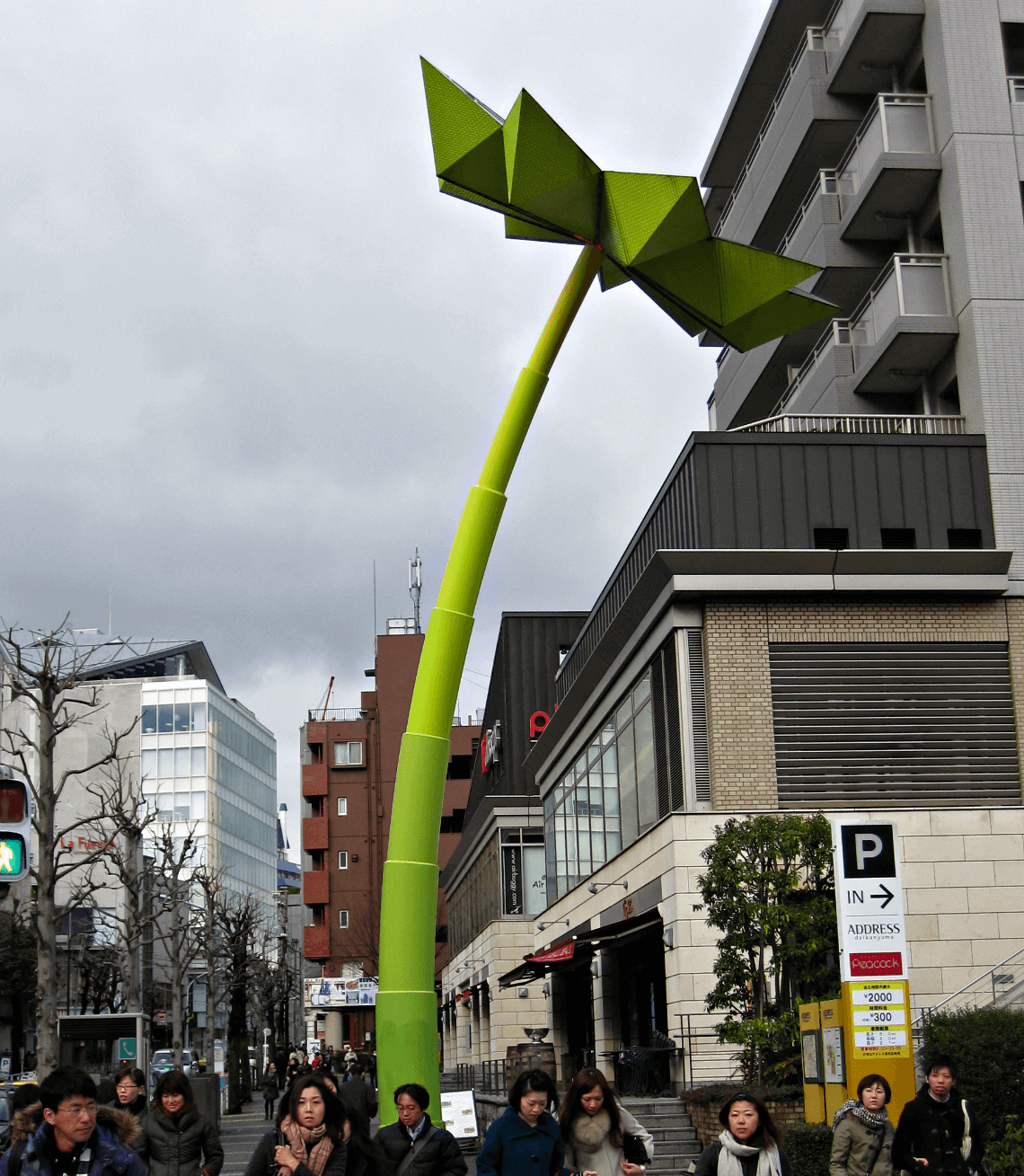 The Green Flower sculpture in Daikanyama, Tokyo, Japan