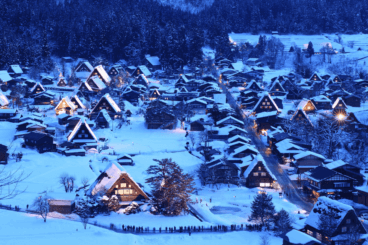 Winter at the UNESCO World Heritage Site of Shirakawago Village, Gifu, Japan