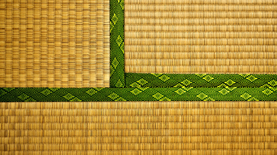 A traditional Japanese tatami mat