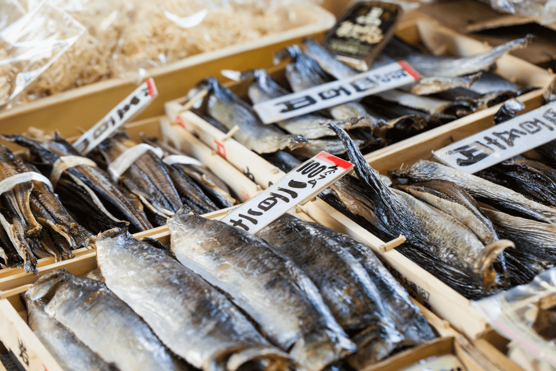Fish on display at Tokyo's Tsukiji Market
