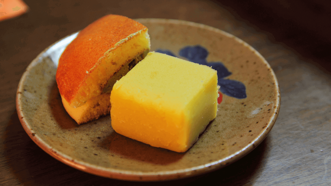 Pair wagashi Japanese sweets with tea in Japan